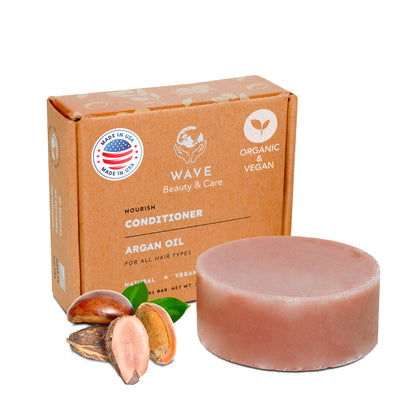 Wave Moisturizing Conditioner Bar – Handmade | Vegan, Non-GMO, Organic & Natural | For Shiny, Smooth Hair | 1.2 oz – Lasts 80 Uses